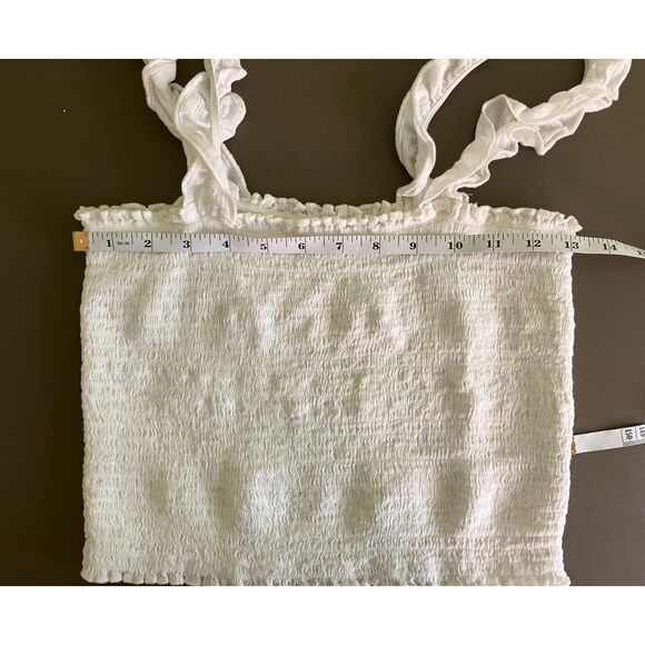Aerie ruffle strap sleeveless smocked crop top - Picture 7 of 8